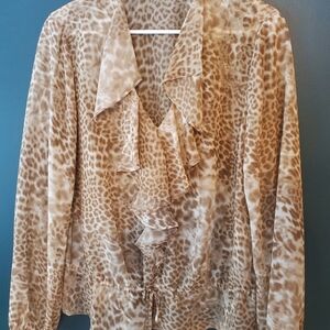 Evan Picone Leopard Print Blouse